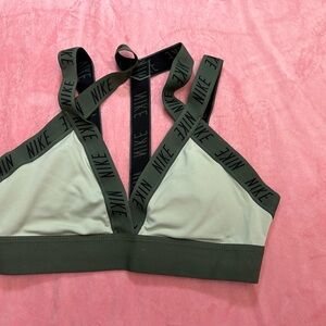 Nike Women's Green and Black Sports Bra